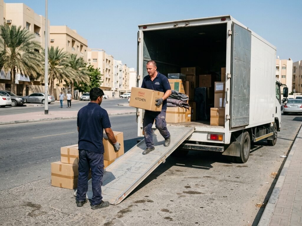 Abu Dhabi movers team with truck - Stars Express Movers